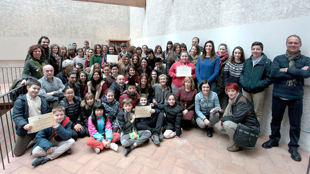 Varios estudiantes del colegio Sagrado Corazón de Pamplona. CEDIDA