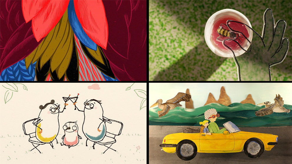 Fotogramas de algunas de las películas de animación que se verán en la edición del festival de cine Animatic que celebra Pamplona y Tudela. IMÁGENES CEDIDAS