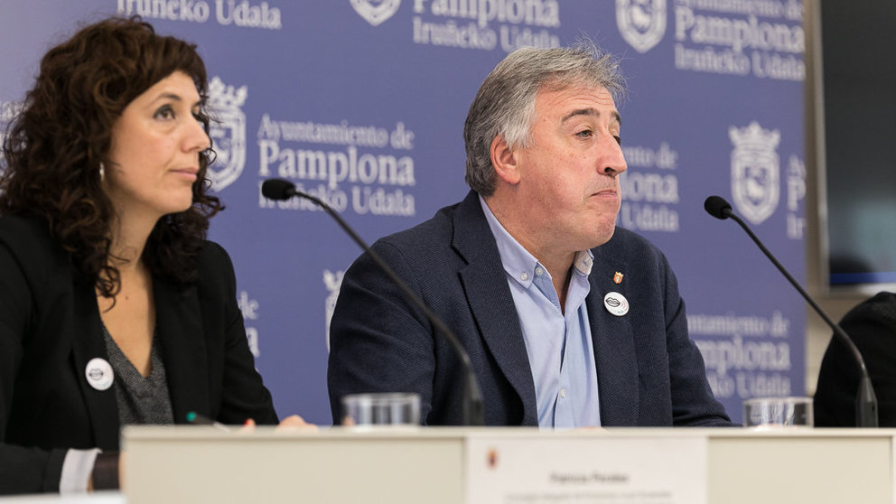 Joseba Asiron, Patricia Perales y Gerardo Hurtado presentan el proyecto de Presupuestos del Ayuntamiento de Pamplona para 2019 (17). IÑIGO ALZUGARAY