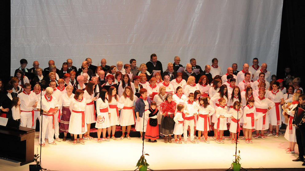 Algunos de los participantes en Festival Jota Villancico celebrado en Caparroso. AMAYA LUQUIN