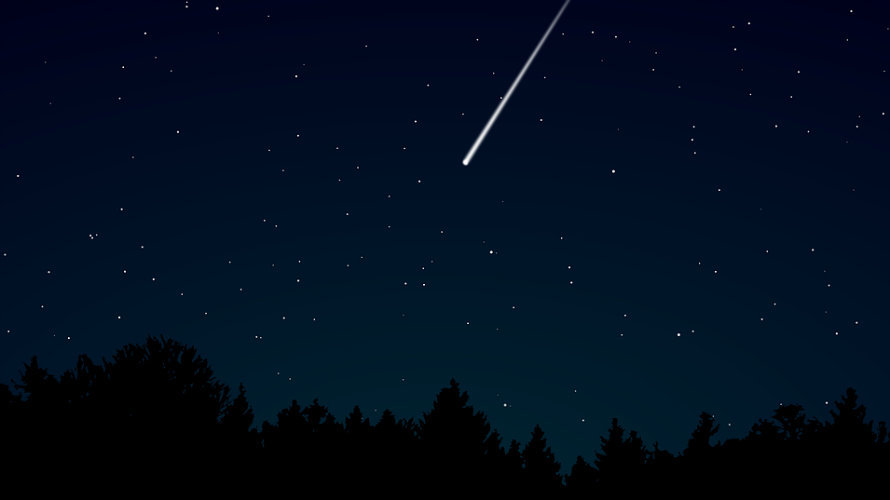 Imagen de un meteorito que surca el cielo como una estrella fugaz ARCHIVO