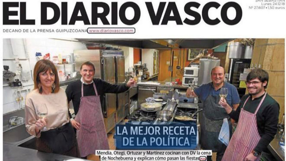 Portada de El Diario Vasco