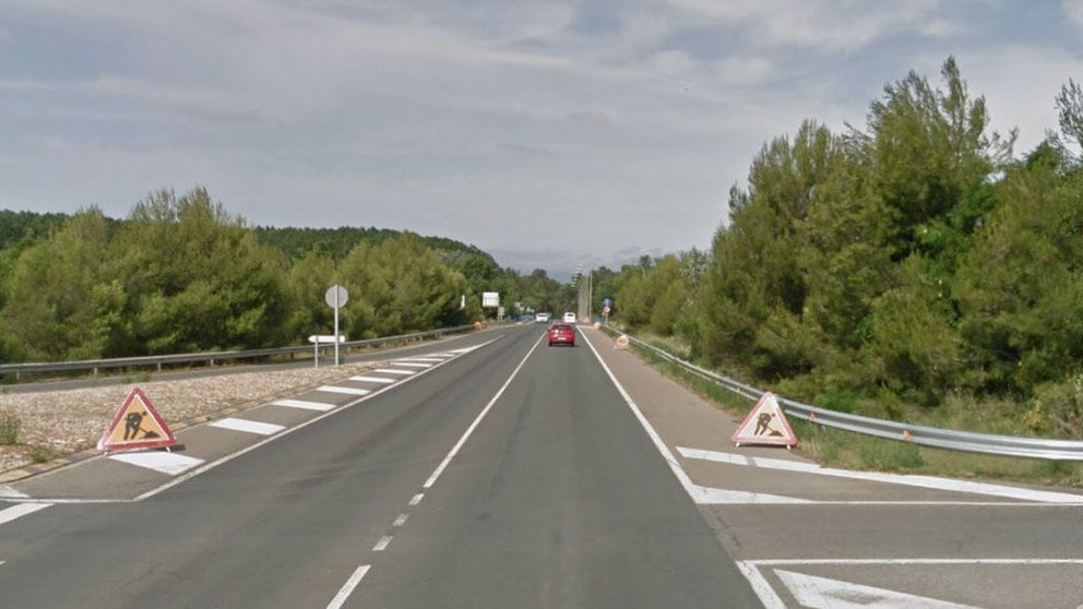 Imagen de la carretera que conecta San Adrián con Calahorra en su tramo todavía en suelo navarro ARCHIVO