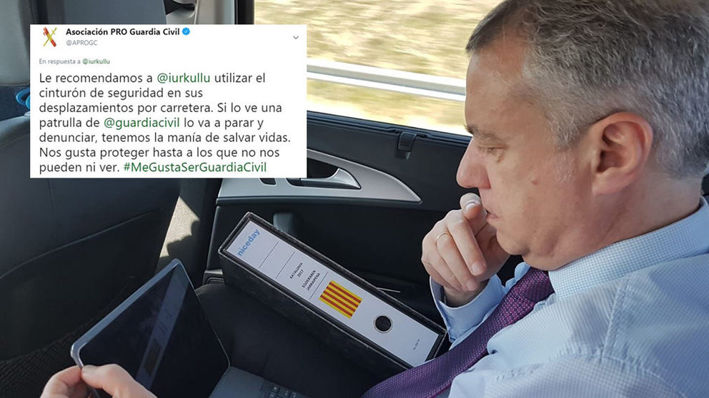 El lehendakari Iñigo Urkullu en una fotografía subida a su cuenta de Twitter para informar de su viaje a Madrid para comparecer en el juicio al procés catalán TWITTER1