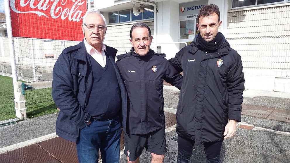 Luis Sánchez Rubio, Roberto Santamaría y Santiago Castillejo en Tajonar. Navarra.com