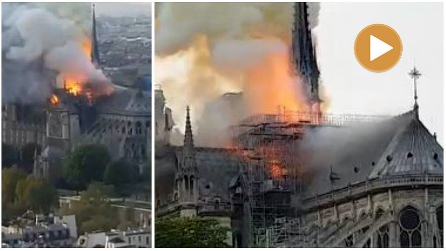 Un gran incendio se ha desatado en la catedral de Notre Dame, en París..