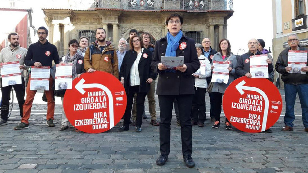 Edurne Eguino, acompañada de la candidatura de IE Pamplona ha presentado las línes del programa electoral de IE CEDIDA