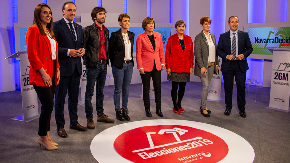Debate electoral de los  6 candidatos   representados en el Parlamento de Navarra. Pamplona . NOEMÍ VERA  _16