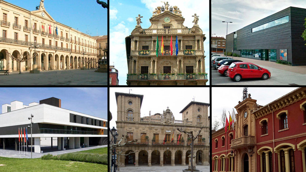 Imágenes de los ayuntamientos de Tafalla, Pamplona, Berriozar, Egüés, Viana y Estella NAVARRACOM
