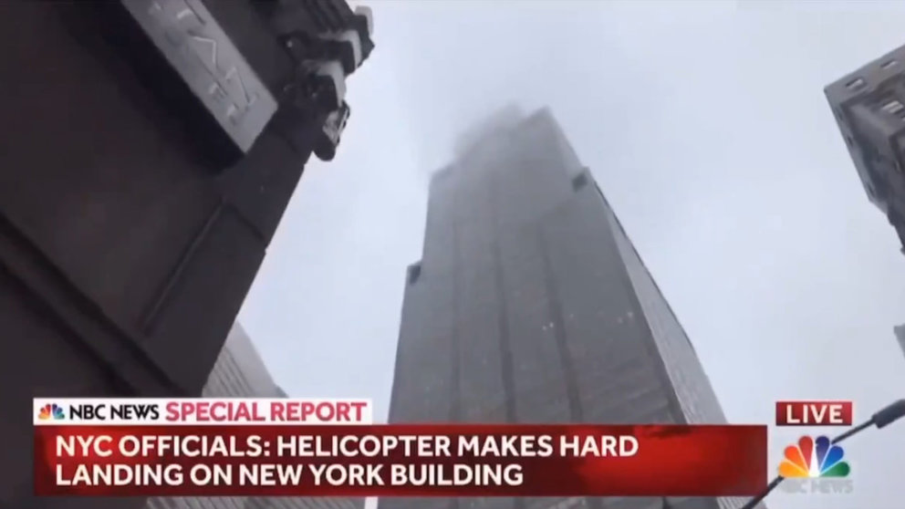 El rascacielos donde se ha producido el accidente del helicóptero en Manhattan TWITTER NBC NEWS