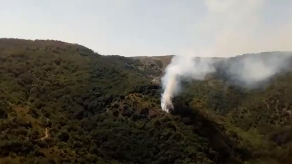 Incendio forestal en Eulate, en la sierra de Loquiz BOMBEROS DE NAVARRA