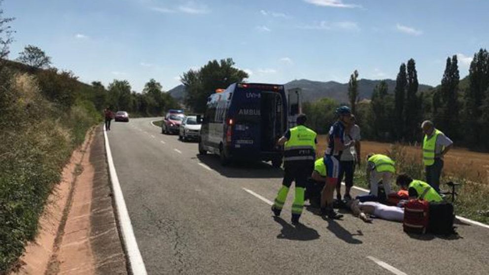 Accidente de un ciclista entre Acedo y Espronceda POLICÍA FORAL