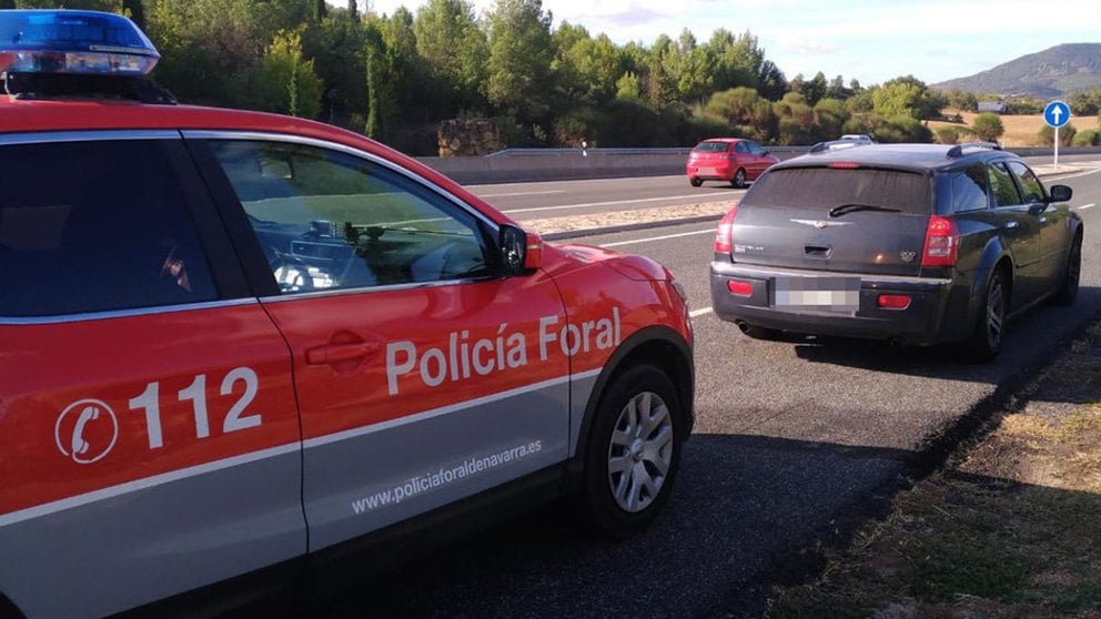 Vehículo interceptado en Navarra a más de 220 kilómetros por hora POLICÍA FORAL