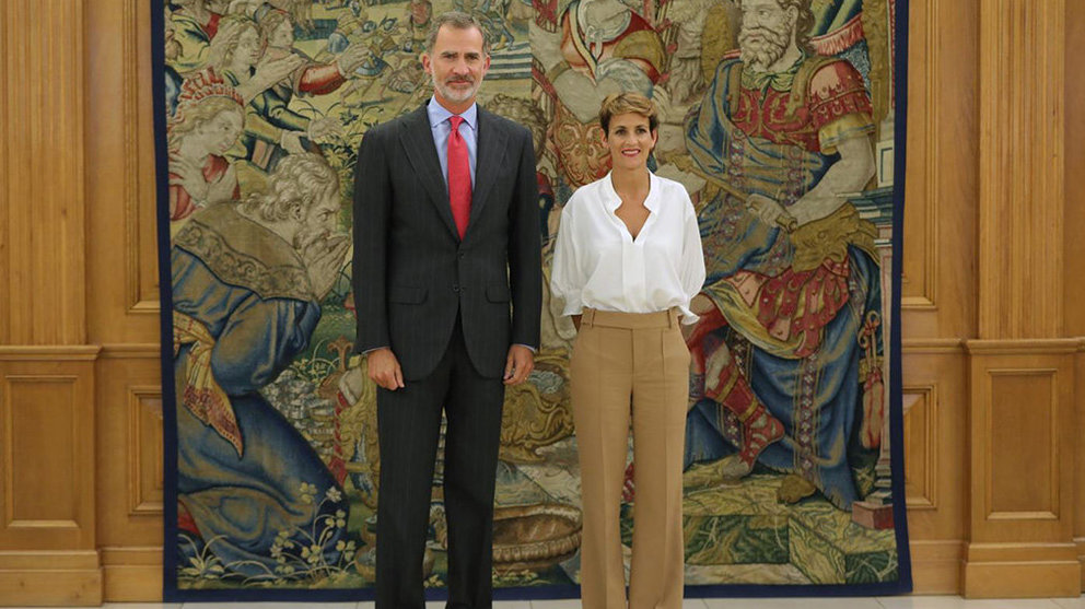 Reunión entre el rey Felipe VI y la presidenta del Gobierno de Navarra, María Chivite, en el palacio de La Zarzuela EUROPA PRESS