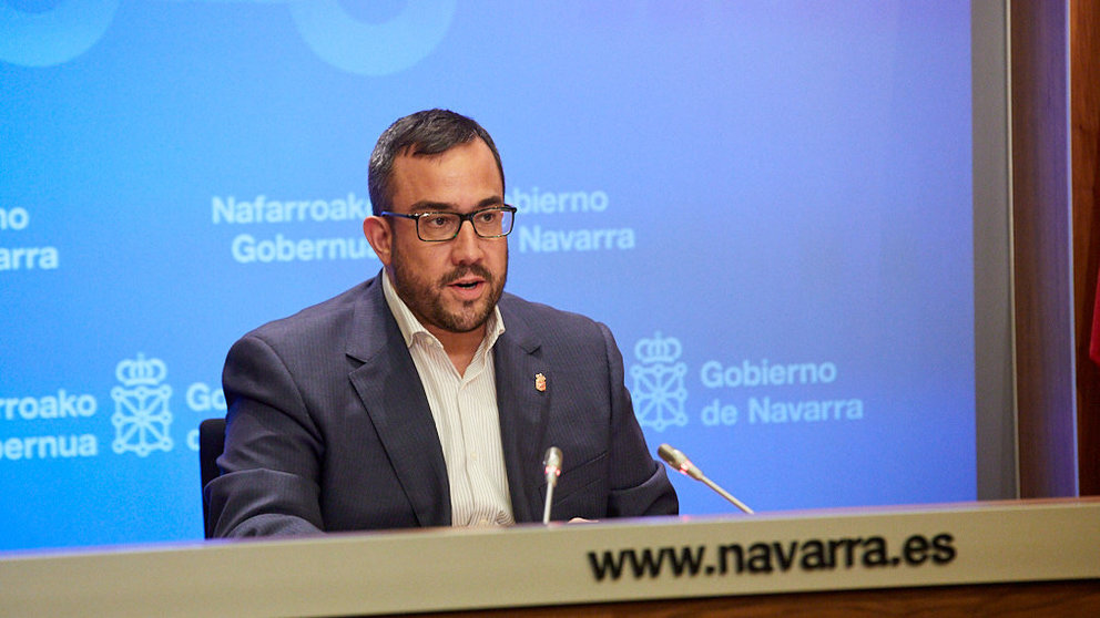 Rueda de prensa para informar de los principales asuntos tratados en la sesión de Gobierno de Navarra. IÑIGO ALZUGARAY