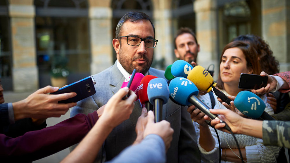 Javier Remirez, vicepresidente del gobierno de Navarra, declara ante la sentencia del IRPF. MIGUEL OSÉS