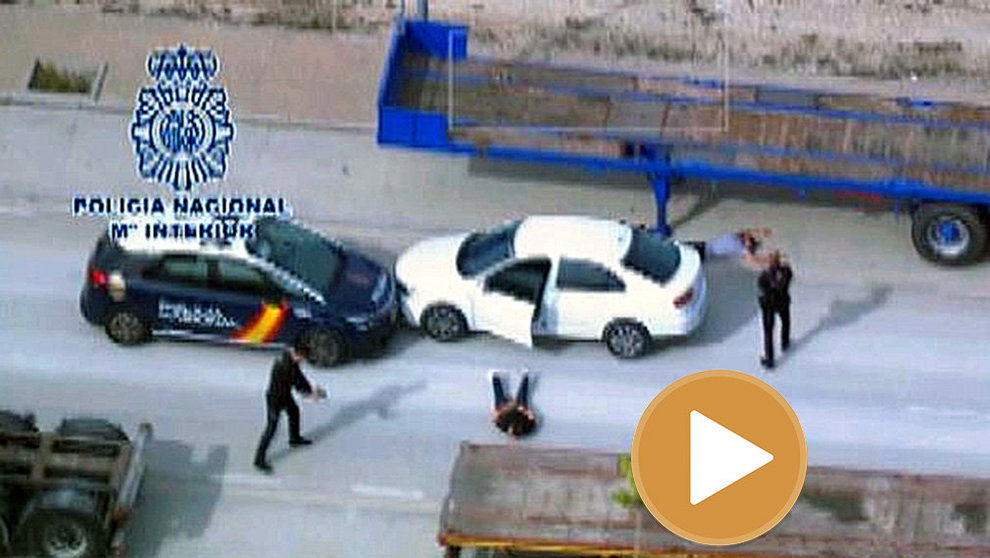 Captura del vídeo con la espectacular persecución de la Policía Nacional.