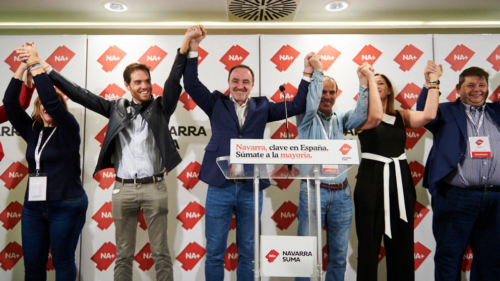 Navarra Suma celebra su noche electoral tras las elecciones del 10N. PABLO LASAOSA