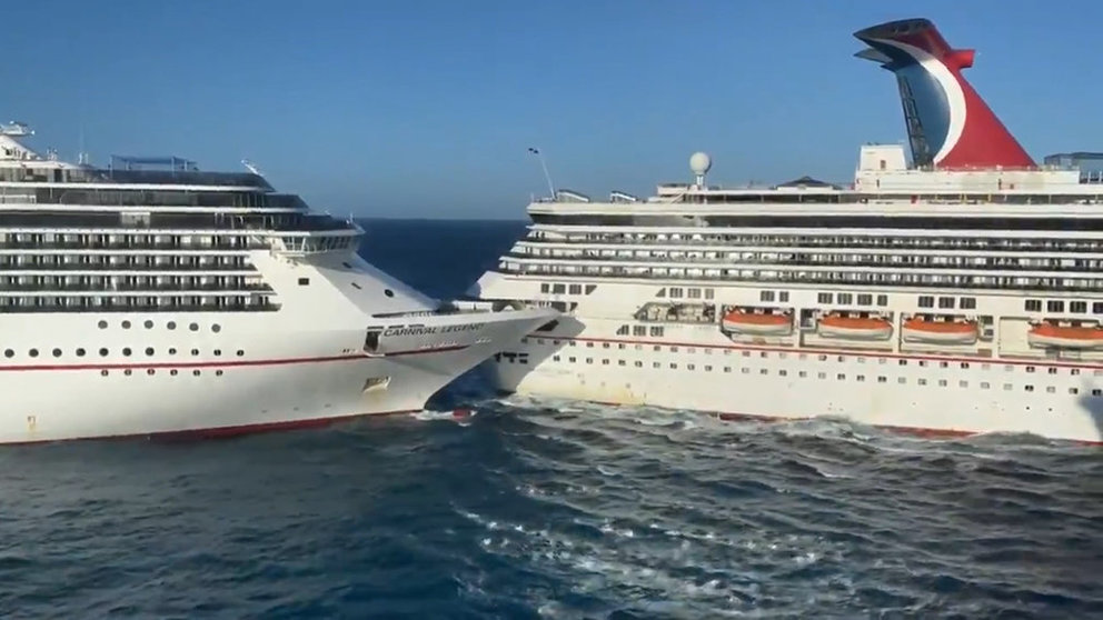 La colisión entre dos cruceros en el mar del Cáribe, en la isla de Cozumel (México)