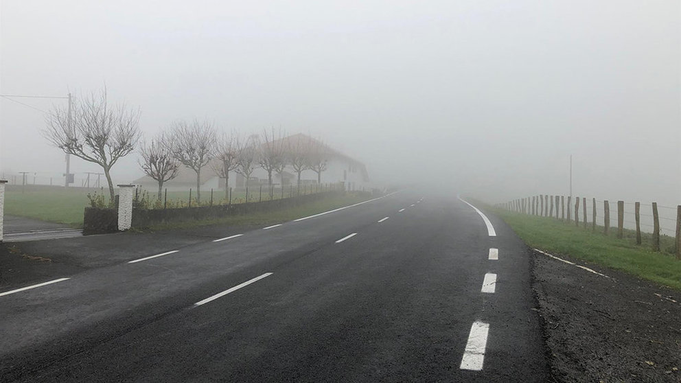 Uno de los tramos de la carretera N-121-B que se  reformado gracias a una inversión de 800.000 euros GOBIERNO DE NAVARRA