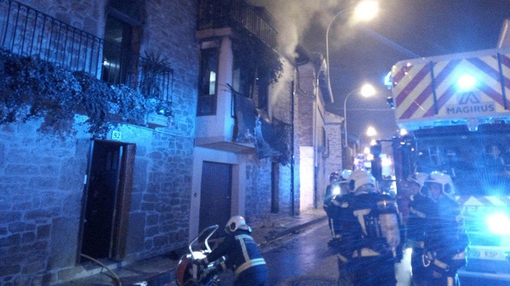 Herida una persona en el incendio de una vivienda en San Martín de Unx. BOMBEROS