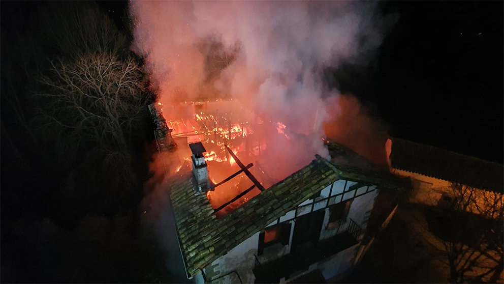 Incendio en una casa de Irurozqui GOBIERNO DE NAVARRA