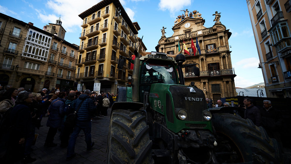 Cientos de agricultores y ganaderos de Navarra se manifiestan en Pamplona convocados por la UAGN y UCAN en defensa del sector agrario. PABLO LASAOSA