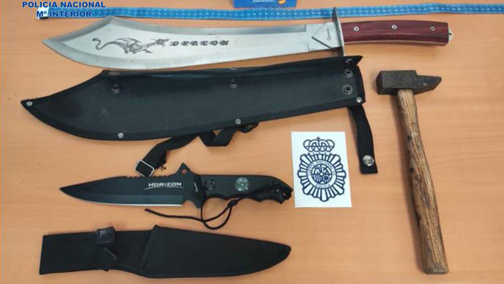 Armas incautadas por la Policía Nacional en un control en Dancharinea POLICÍA NACIONAL