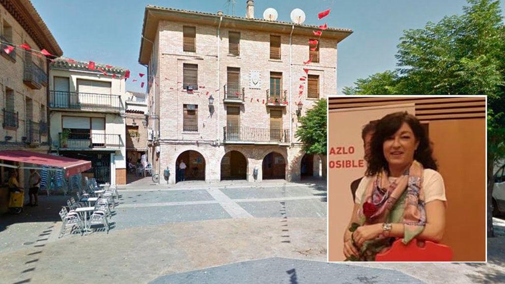 Imagen de archivo del Ayuntamiento de Marcilla junto a la edil socialista Celia Ezquerro Ezquerro que ha fallecido recientemente. NAVARRACOM