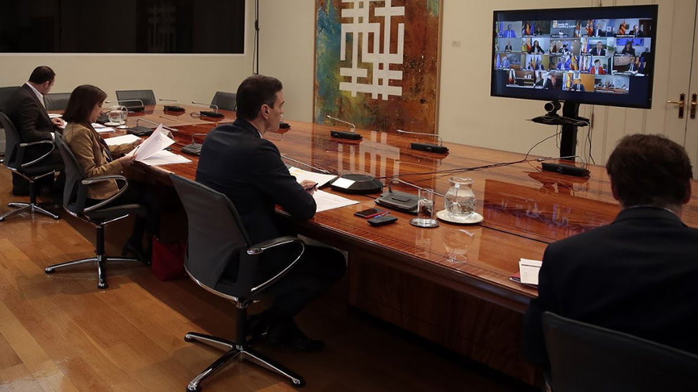 Videoconferencia de Pedro Sánchez con los presidentes autonómicos GOBIERNO DE ESPAÑA