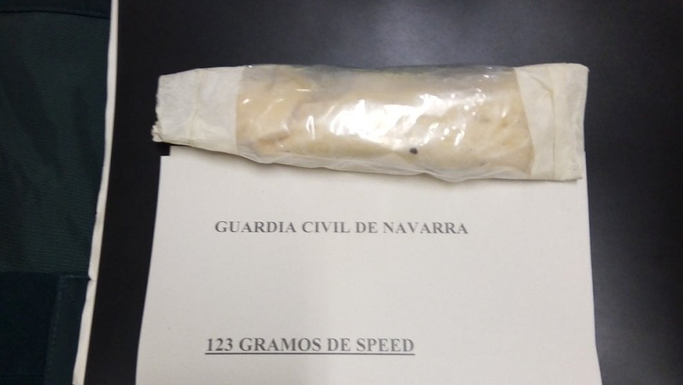 Cantidad de speed incautada a un detenido por tráfico de drogas en Cadreita. GUARDIA CIVIL