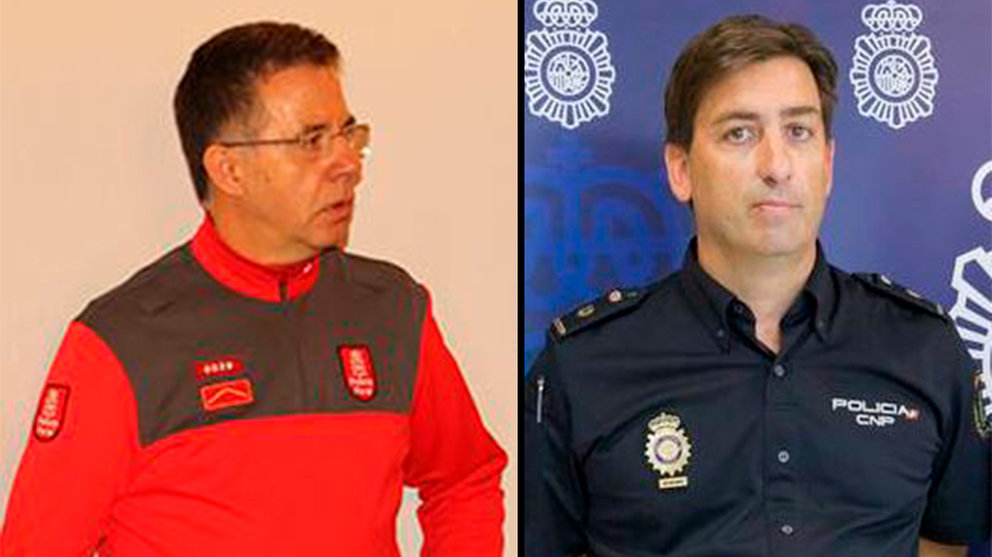 Los jefes de las comisarías de Tudela de la Policía Foral, Miguel Ángel Escudero, y de la Policía Nacional, Esteban Pinillos ARCHIVO
