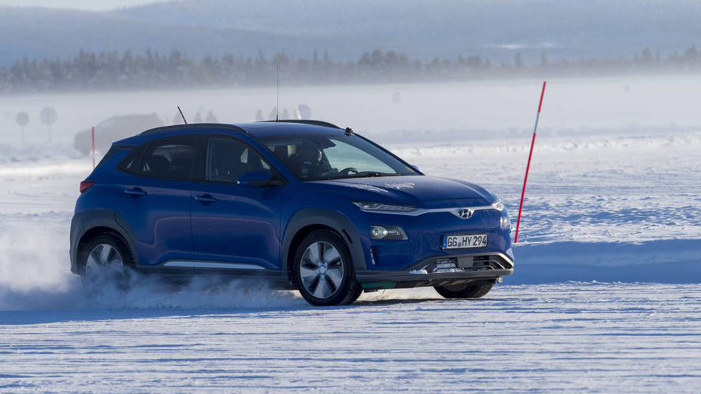 El Hyundai Kona Electric en el test que tuvo lugar en Oslo (Noruega). Cedida.