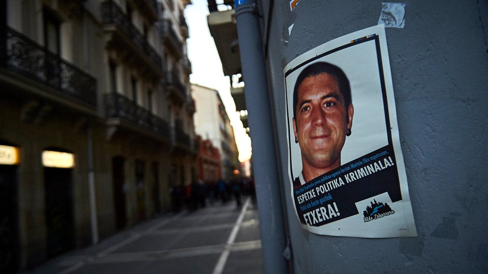 Cientos de personas se manifiestan en Pamplona a favor del preso Patxi Ruíz, asesino de Tomás Caballero. PABLO LASAOSA