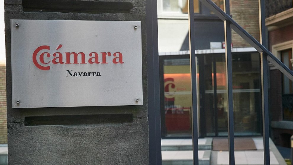 Entrada a la Cámara de Comercio de Navarra. - Eduardo Sanz - Europa Press