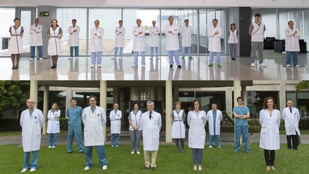 Los dos equipos, de Pamplona y Madrid, que integran el pionero Centro   de la Prostata de  la Clínica Universidad de Navarra. CUN