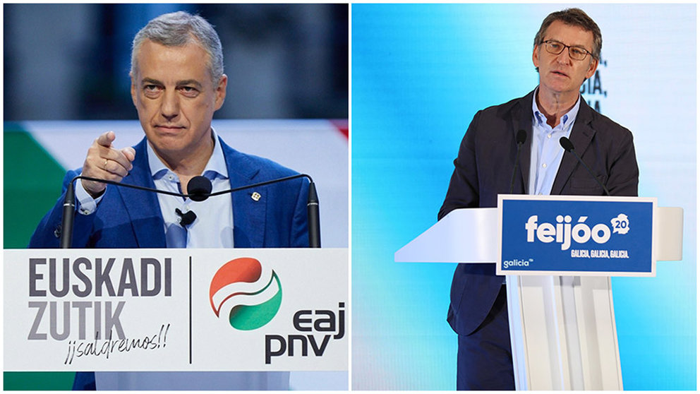 Íñigo Urkullu (PNV) y Alberto Núñez Feijóo (PP) ganan las elecciones en el País Vasco y Galicia respectivamente.