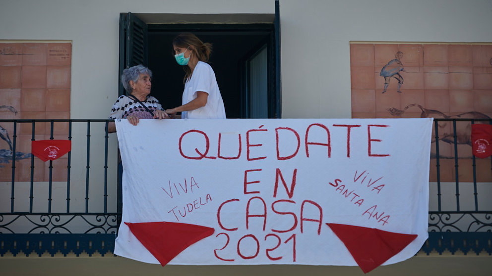 Celebración del primer día de las “no fiestas” de Tudela 2020 por la crisis del coronavirus. PABLO LASAOSA