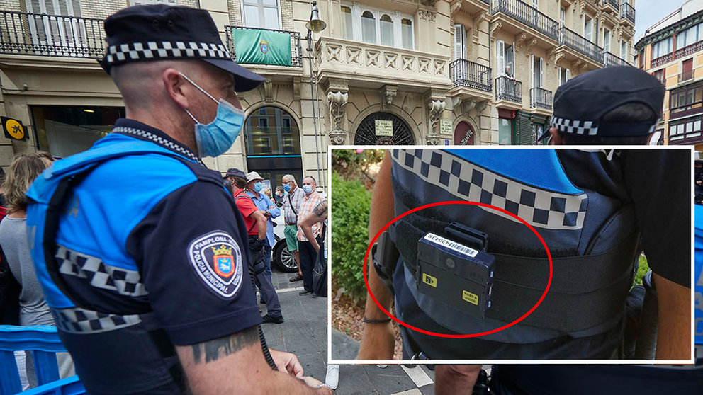 Los policías municipales de Pamplona llevan cámaras que graban