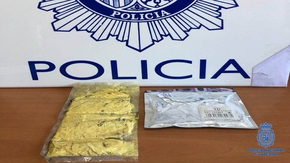 Droga intervenida por la Policía Nacional en Tudela. POLICÍA NACIONAL