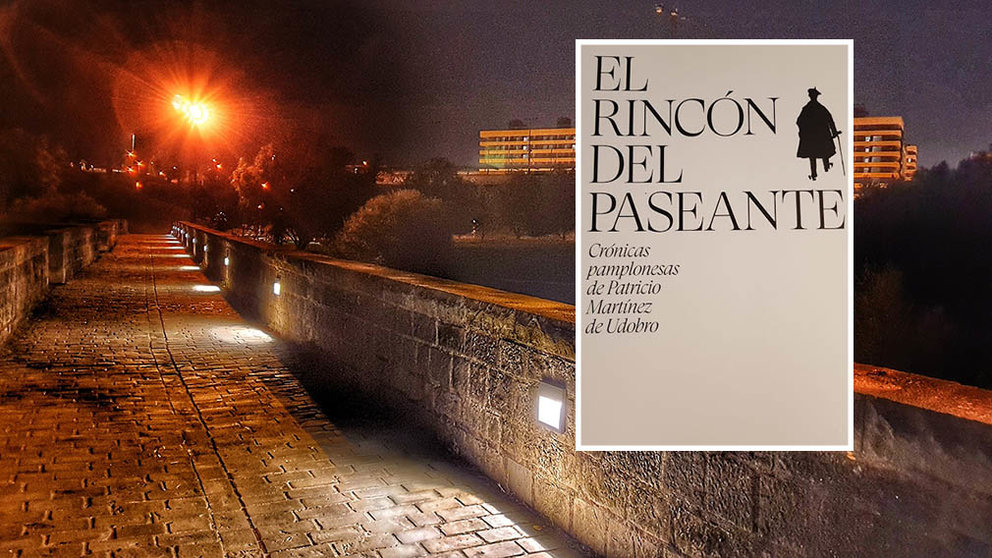 Una imagen nocturna de la ciudad tomada por el autor del libro junto a la portada del libro.
