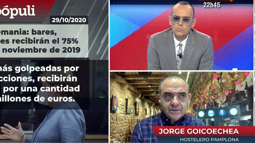 Jorge Goicoechea, hostelero de Pamplona, interviene en el programa de Risto Mejide en Cuatro..