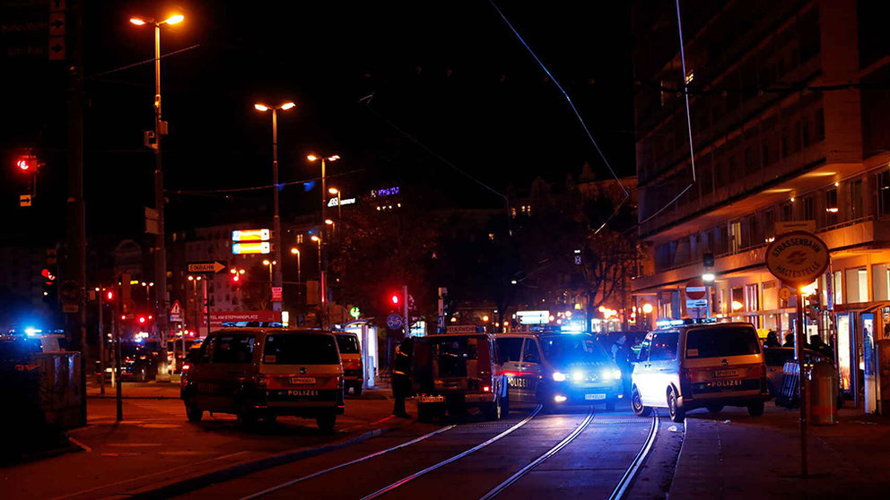 Operativo policial desplegado en Viana como consecuencia del atentado terrorista sufrido en la ciudad. EL ESPAÑOL REUTERS