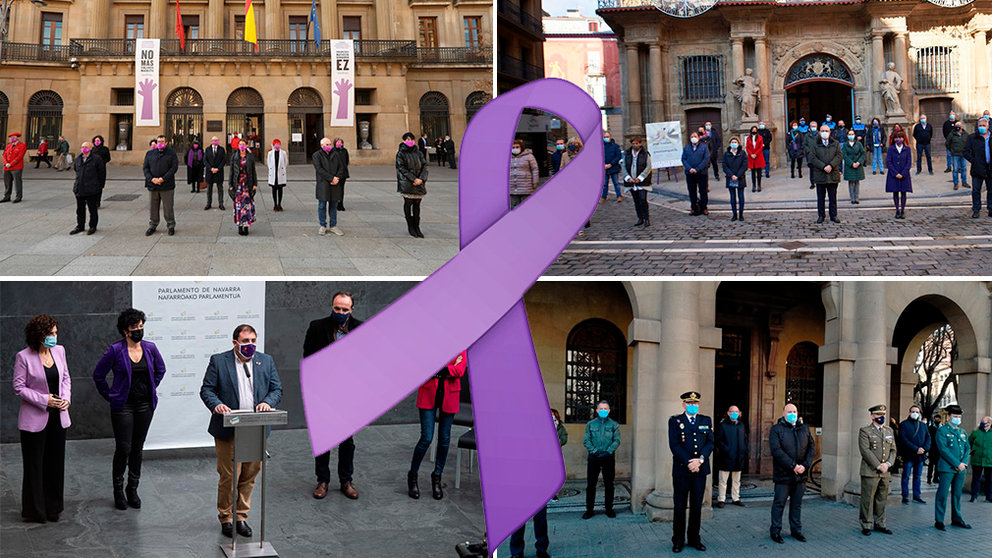 Varias de las concentraciones convocadas en Navarra con motivo del Día Mundial de la Eliminación de la Violencia. NAVARRACOM