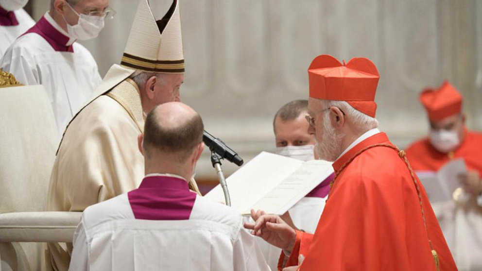 El navarro Celestino Aos ha sido nombrado nuevo cardenal por el Papa Francisco en una ceremonia celebrada en Roma. CEDIDA