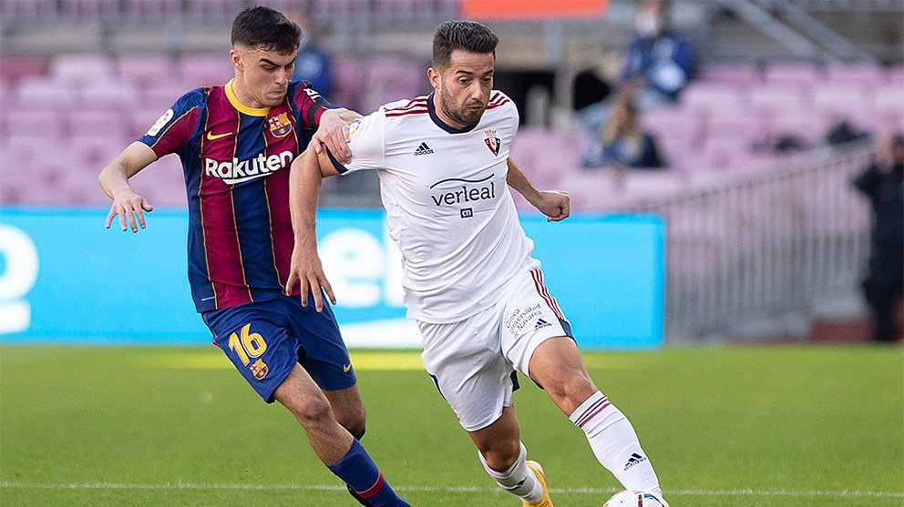 Jony Rodríguez en el partido entre Barcelona y Osasuna en el Camp Nou. CA Osasuna.