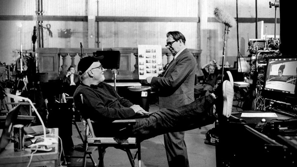 David Fincher y Gary Oldman en un descanso del rodaje. CEDIDA