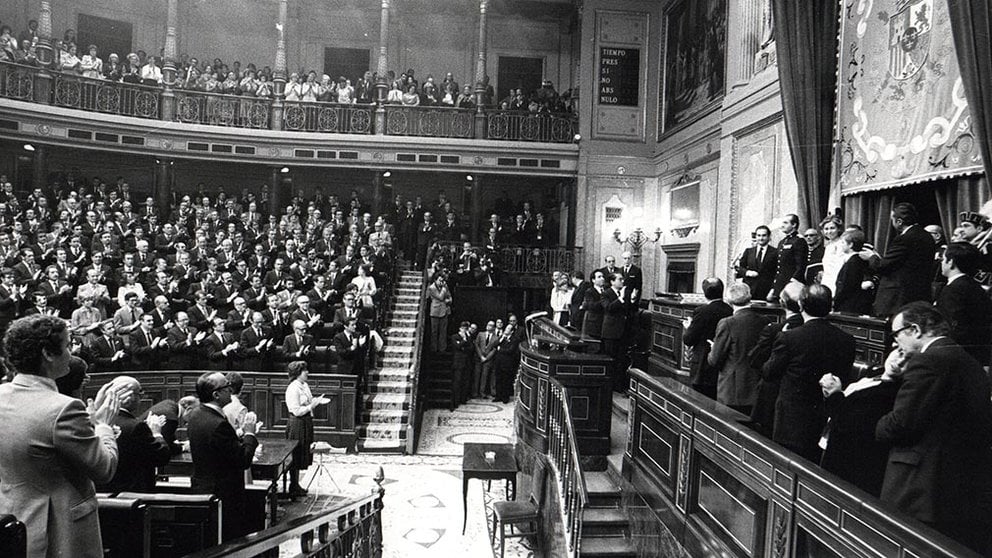 Sesión de apertura en el Congreso de la I Legislatura en mayo de 1979 presidida por el rey Juan Carlos I. ARCHIVO CONGRESO DIPUTADOS