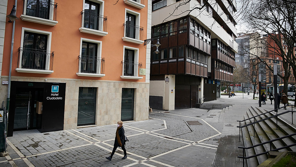 Nuevo Hotel Ciudadela, situado en la Calle Ciudadela con San Gregorio, en la parte de vieja de Pamplona. PABLO LASAOSA