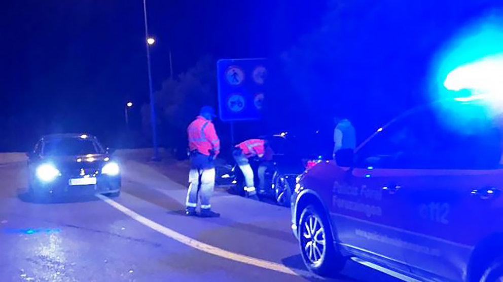 La Policía Foral denuncia a un conductor drogado por adelantar a un coche patrulla en Tudela a 180 kilómetros por hora. CEDIDA